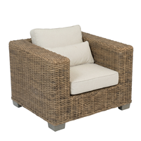 Ensemble de canapés d'extérieur modernes et minimalistes, en rotin naturel, en teck, résistant à l'eau, durable, confortable, chaise longue de patio