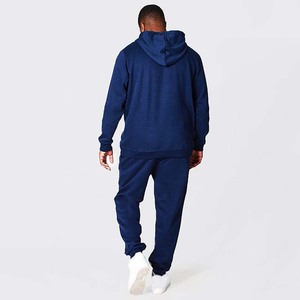 Survêtement à capuche bleu marine pour homme, coupe décontractée, longueur intégrale, pour l'automne, avec poches latérales, 100% coton, poids moyen - Product Image 6
