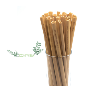 Natural Wide Bamboo <b>Straw</b> <b>For</b> Smoothie Reusable Eco-Friendly Bamboo <b>Drinking</b> <b>Straws</b> with Custom Logo by Eco2Go Vietnam - Product Image 3