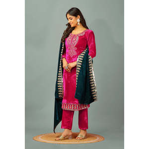 Conjunto de Fiesta para Mujer de Diseñador con Top-Dupatta y Parte Inferior Completamente Cosida, Elegante y con Estilo - Product Image 3