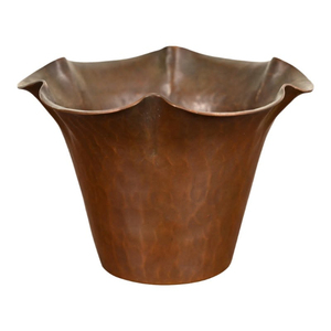 Maceta de metal rústica con patrón circular, acabado en cobre antiguo, para jardín, macetas de exterior, maceta hecha a mano en oferta - Product Image 4