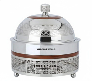 Calentador de Comida de Acero Inoxidable con Caligrafía Árabe y Olla Interior de Madera, Calentador de Comida Hecho a Mano de Primera Calidad - Product Image 2