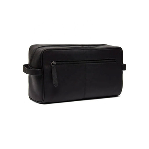 Leather <b>Toiletry</b> <b>Bag</b> Rectangle Minimalist Durable Travel Storage <b>Bag</b> <b>for</b> <b>Men</b> Shaving Kit Organizer Dark Brown - Product Image 3