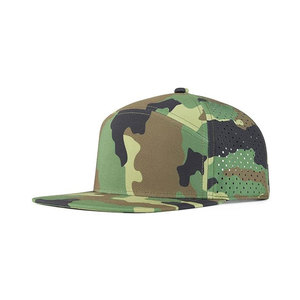 Unisex Camouflage 6-Panel Snapback Hats <b>Flat</b> Brim Mesh Breathable Casual Spring <b>Summer</b> Adjustable Fit Snapback Hat - Product Image 1