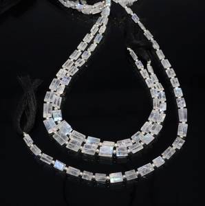 Perles carrées facettées en pierre de lune arc-en-ciel naturelle 4x7MM, perles de pierre de lune baguette chatoyantes pour la fabrication de bijoux, vente en gros - Product Image 5