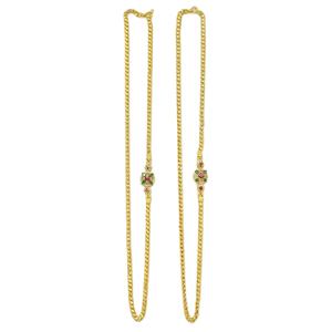 สร้อยคอทองชุบไมโคร 14K/18K/24K ประดับเพชร CZ บนตัวเรือนทองเหลืองสำหรับผู้หญิง ขายส่ง - เครื่องประดับแฟชั่น - Product Image 3