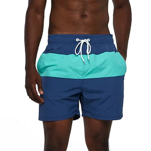 <b>Men's</b> Solid Red White Navy Drawstring Waist Anti-Wrinkle Ripped Casual Swim <b>Trunks</b> Mid Rise Short Length Polyester/Nylon - Product Image 3