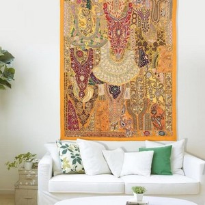 Tapisserie murale en tissu tissé bohème, décoration murale rectangulaire, motif abstrait, fleurs et plantes, intérieur, haute qualité - Product Image 1