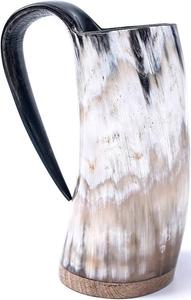 Tazas Artesanales para el Hogar: Tazas de Cuerno de Búfalo para Espumar Jabón de Afeitar, Hechas en India - Product Image 5