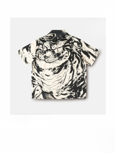 Chemise décontractée à manches courtes pour homme, imprimé rétro hawaïen, col boutonné, tissu en lin et coton, respirant, séchage rapide pour l'été - Product Image 2