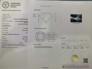 Diamantes Sueltos al por Mayor de 1-10 Quilates, Corte Cojín, HPHT CVD, Cultivados en Laboratorio, Color Fantasía, Certificados IGI, Claridad VVS - Product Image 2