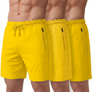 Men's Solid Color Drawstring Mid Waist Quick Dry <b>Shorts</b> With <b>Zip</b> <b>Pockets</b> Casual Sport <b>Shorts</b> Black Gray White - Product Image 5