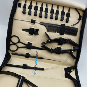 Micro Links <b>K</b> <b>Tip</b> Plier & Tape in Press Plier Black Matte Stainless Steel Hair <b>Extension</b> Tools Kit with Logo for Hair - Product Image 2