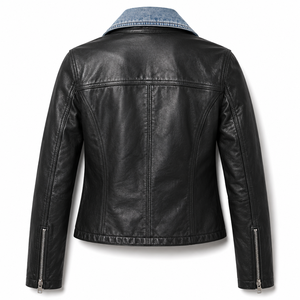 เสื้อแจ็คเก็ตหนังสำหรับผู้ชายทรงปกติจาก Furat Leathers รุ่น Biker ป้องกันลม ระบายอากาศได้ดี ปิดด้วยซิป |   หนังคุณภาพสูง OEM - Product Image 2