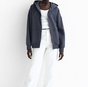 Sudadera con capucha vintage para hombre, con cremallera, de felpa francesa gruesa, lisa, oversize, personalizable, estilo streetwear unisex - Product Image 1