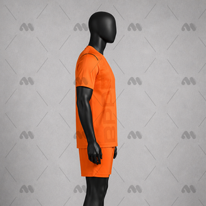 Camiseta de Fútbol de Manga Corta para Hombre, Color Naranja Brillante, Uniforme Deportivo Transpirable de Secado Rápido, Conjunto Deportivo para Equipo, Ropa de Práctica, Estampado Digital Sólido - Product Image 6