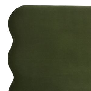 Letto King Size Stockholm Moderno con Testiera Ondulata, Rivestito in Velluto di Alta Qualità Verde Oliva - Product Image 3