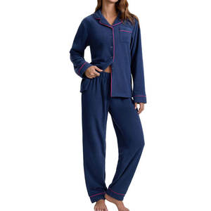 Pyjama en satin de soie respirant pour femme, personnalisé en coton, ensemble de vêtements de nuit 2 pièces, tissu velours de haute qualité, taille élastique, peignoir - Product Image 6