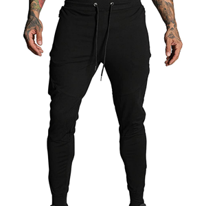 Pantalon cargo slim à cordon de serrage avec plusieurs poches personnalisées, décontracté, taille mi-haute, teinture unie, automne-hiver, jogging pour homme - Product Image 3