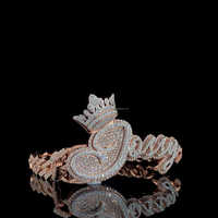 Nouveau nom personnalisé à la mode "Jossy" dernier bracelet à maillons cubains S925 argent or rose et argent deux tons Moissanite Bracelet en diamant