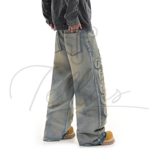 กางเกงยีนส์ทรงหลวมคุณภาพสูงสั่งทำได้ตามต้องการ ขายส่ง แฟชั่นดีไซน์ กางเกงยีนส์ลำลองทรงหลวมสำหรับผู้ชาย - Product Image 5
