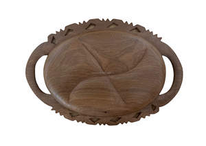 ถาดเสิร์ฟไม้อะคาเซียทำมือพร้อมที่จับโลหะดีไซน์ใหม่จากอินเดียถาดไม้ - Product Image 4