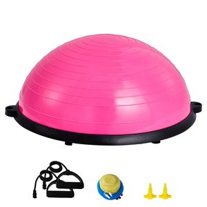 Palla da Yoga/Allenamento da 23 Pollici con Capacità di 300 kg, in ABS e PVC, con Fasce di Resistenza, per Allenamento Stabilità ed Esercizi, di F - Product Image 1