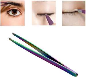 Pince à épiler pour sourcils et cils, à pointe inclinée, pour moustache, en acier inoxydable, durable, réutilisable, outils spéciaux - Product Image 2