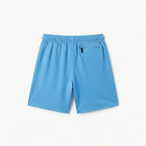 Shorts en polyester tricoté bleu clair pour homme, séchage rapide, couleur unie, style décontracté, cordon de serrage à la taille - Product Image 6