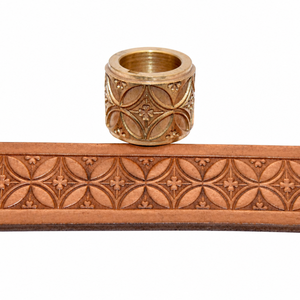 Premium Leather Embossing <b>Roller</b> for Belts Wallets & Straps | Solid Brass Floral Pattern Embossing Wheel | Leathercraft Tool - Product Image 1