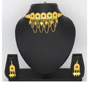 Martasha designer islamique ramadan spécial plaqué or EAU bijoux spécial dubai bijoux collier boucle d'oreille ensemble - Product Image 3