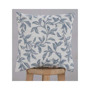 Funda de cojín cuadrada con estampado floral verde azulado, estilo vintage, de lino y algodón, funda de almohada decorativa para el hogar - Product Image 6