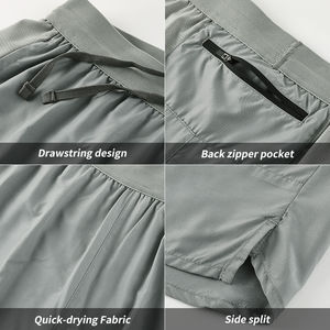 Pantalones Cortos Casuales de Lona de Poliéster/Algodón para Hombre, con Logotipo Personalizado, Cierre con Cordón, Cintura Media, Largos hasta la Rodilla, Ecológicos y Transpirables - Product Image 1