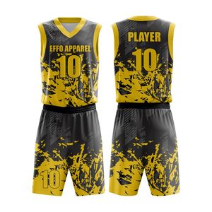 Maillots de basket-ball réversibles grande taille en gros, respirants, sublimés, uniformes de sport - Product Image 4