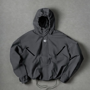 Premium Quality Custom Full Zip Reversible Windbreaker <b>Jacket</b> 100% Polyester Custom Color Block Breathable Woven Fabric - Product Image 3