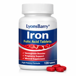 ยาเม็ดธาตุเหล็กและกรดโฟลิก เสริมฮีโมโกลบิน บำรุงช่วงตั้งครรภ์ อาหารเสริมแร่ธาตุ ผู้ผลิต OEM มาตรฐาน GMP สำหรับส่งออก - Product Image 2