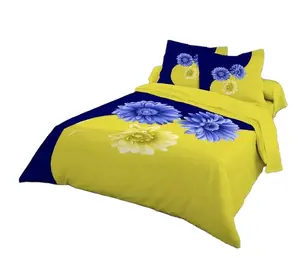 100% 纯棉奢华花卉床单优质扁平印花被褥床单被子床孟加拉国库存很多