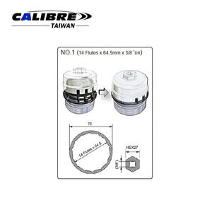 TAIWAN CALIBRE 9pc 3/8" Aluminum & Carbon Steel Oil Filter Cups <b>Socket</b> Wrench Set with 1 Year Warranty - Product Image 4