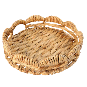 Boho Water Hyacinth Tray for Ramadan, Multifunctional Handwoven Chocolate & Dried Fruit Storage <b>Basket</b>, Elegant Eid <b>Table</b> Decor - Product Image 1