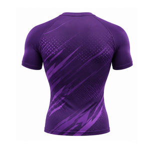 T-shirt de compression pour hommes en gros, extensible, respirant, pour la gym, le fitness, la course, l'entraînement sportif, couche de base athlétique, personnalisable OEM - Product Image 5