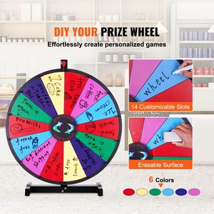 Ruota della Fortuna da 24 Pollici per Premi, 14 Scomparti, Roulette da Tavolo con 2 Marcatori - Vinci la Tua Fortuna! - Product Image 2