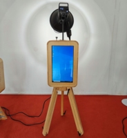 Pavillon Selfie Trépied en Bois pour Appareils Photo Reflex, Capacité de Charge 100KG, Cabine Photo de Fête, Valise de Transport Aviation, Télécommande Sans Fil, Style Rétro