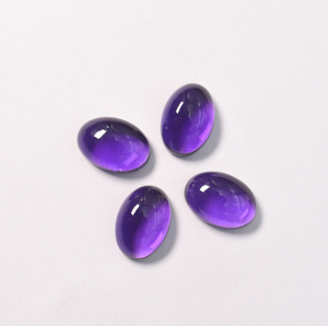 พลอยแอมเมทิสต์สีม่วงทรงรีแบบหลังแบน ขนาด 10x8 มม. - Product Image 4