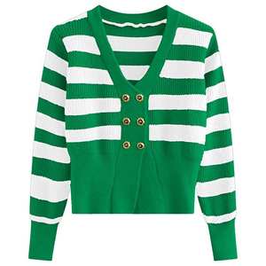 Cardigan en coton uni décontracté pour femme, brodé sur mesure pour les sororités, avec boutons sur le devant, idéal pour l'hiver - Product Image 5