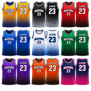 Maillot de basketball personnalisé à longueur allongée, imprimé par sublimation sur le devant, sans manches, en maille respirante 100 % polyester, unisexe, pour équipe - Product Image 2