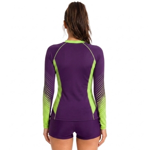 New Arrival Women Sublimated Long Sleeve Rash Guard Quick Dry Weight Lifting Moisture Wicking - Product Image 2