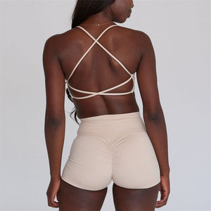 Ensemble soutien-gorge de sport respirant à maintien élevé pour femme, prix abordable, logo personnalisé sur le devant, en Spandex/Nylon, sans couture, pour le fitness, vente en gros OEM - Product Image 4