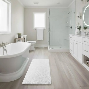 Customised Custom Stripe Bath <b>Mat</b> Door <b>Mat</b> Non Slip Tufted Microfiber Bath Rug Reversible Rectangle Modern Minimalist Design - Product Image 2