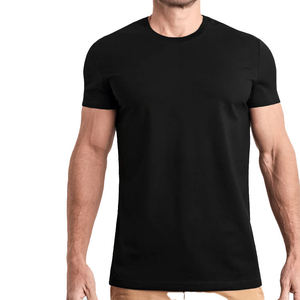 T-shirt à manches courtes pour homme RICSA INTERNATIONAL, couleur unie, 100% coton, haut décontracté d'hiver, doublure en polyester respirant, teinture unie - Product Image 1