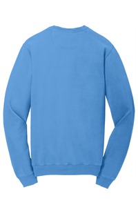 Sweat-shirt à col rond pour homme avec logo personnalisé en gros, pull en molleton bleu ciel uni de haute qualité, vêtements streetwear avec coutures en V - Product Image 2
